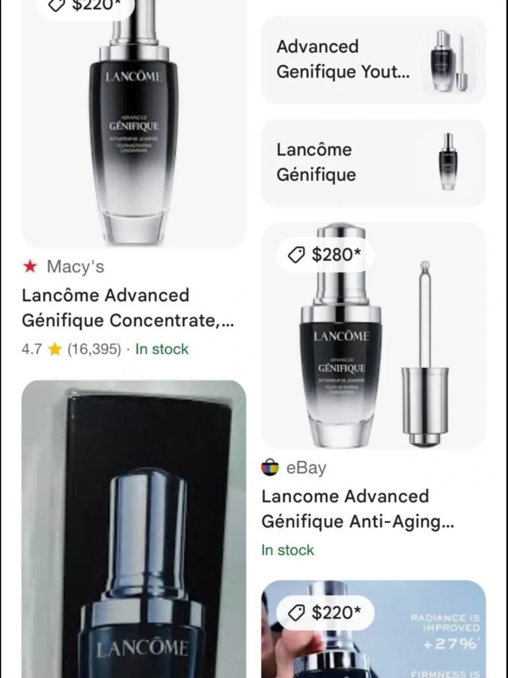 Lancôme Génifique Serum & Tatcha Silk Canvas Primer Bundle New